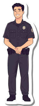 A Smiling Police Officer Stands Proudly In Uniform png