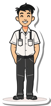 Happy Young Man Wearing White Shirt And Dark Trousers png