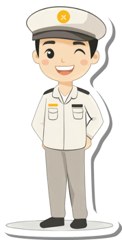 A cartoon character of a police officer png