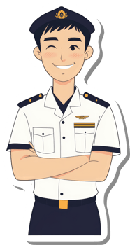 A sticker of a man in uniform png