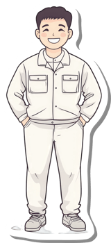 A sticker of a man in white clothes png