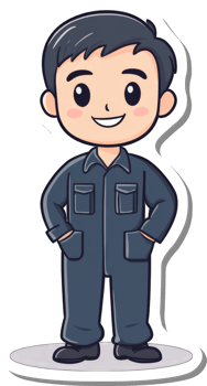 Happy Cartoon Mechanic Wearing a Uniform png