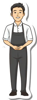 A Smiling Man Wearing A White Shirt And Apron png