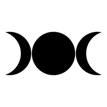 Simbol triple goddess religious sign moon phases wiccan icon black color illustration image flat style vector