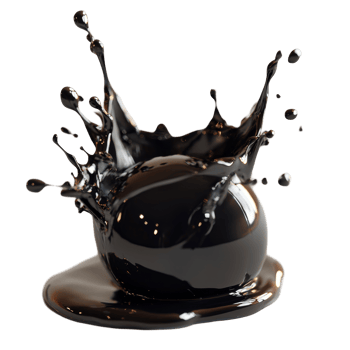 Oil splashes create a spherical formation upon impact with a smooth surface in a dynamic display of liquid motion, Oil splashing in sphere shape png