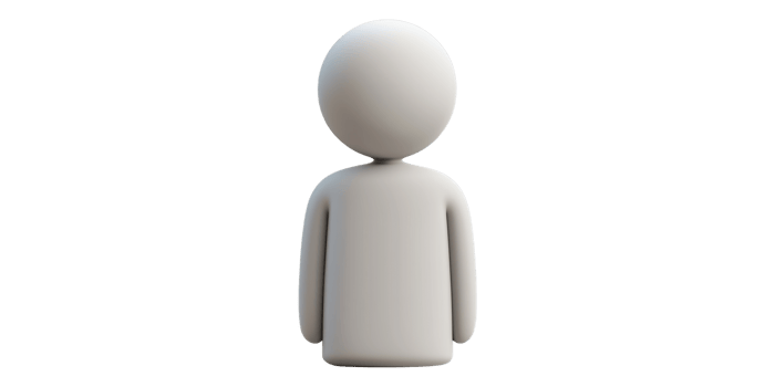 3D Minimalistic Person Illustration Isolated on Transparent Background png
