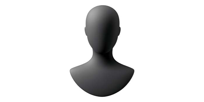 3D Black Bust Illustration Isolated on Transparent Background png
