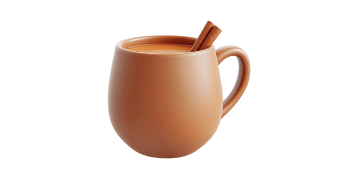 3D Mug With Cinnamon Illustration Isolated on Transparent Background png