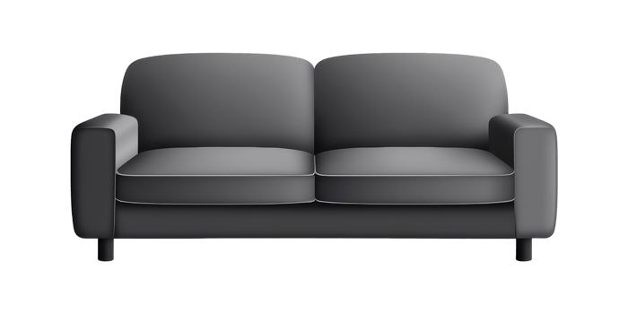 3D Sofa Illustration Isolated on Transparent Background png