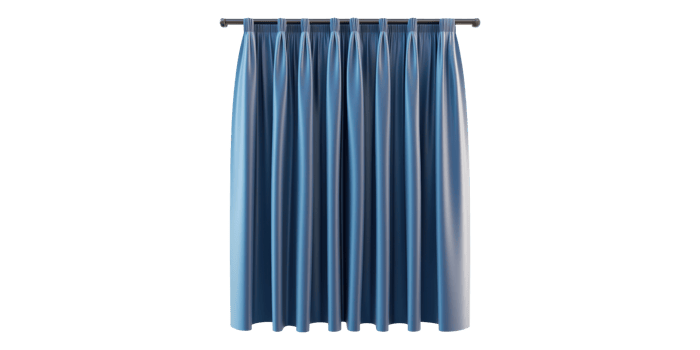 Blue Curtain Illustration Isolated on Transparent Background png