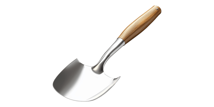 3D Gardening Shovel With Wooden Handle Isolated on Transparent Background png