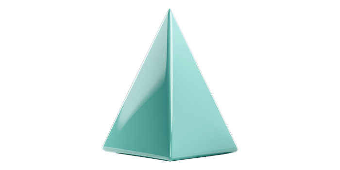 3D Geometric Pyramid Shape Isolated on Transparent Background png