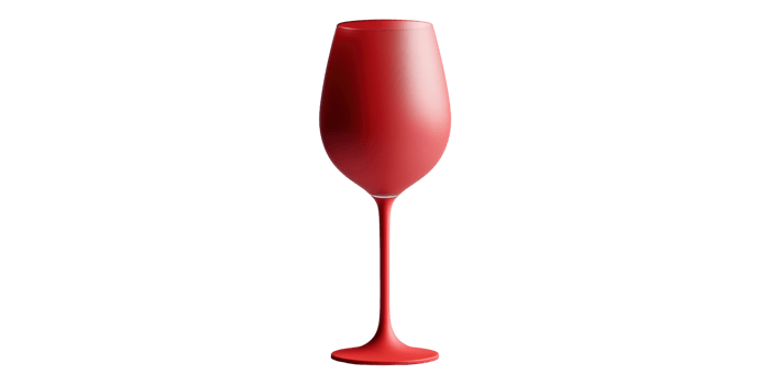 3D Red Wine Glass Isolated on Transparent Background png