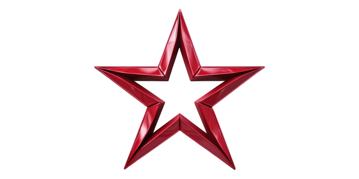 Red Star Shape Isolated On Transparent Background png