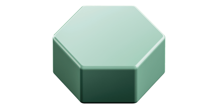 3D Illustration Of A Green Hexagonal Shape Isolated On Transparent Background png