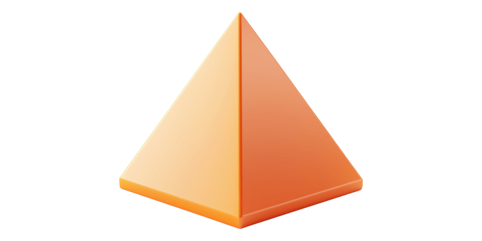 3D Illustration Of An Orange Pyramid Shape Isolated On Transparent Background png