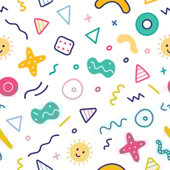 seamless pattern with colorful background and shapes vector