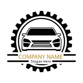 car logo design template with gear wheel vector