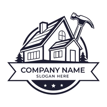 a house with hammer and house logo vector