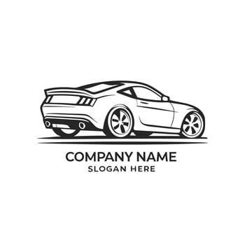 car logo template, black and white on a white background vector