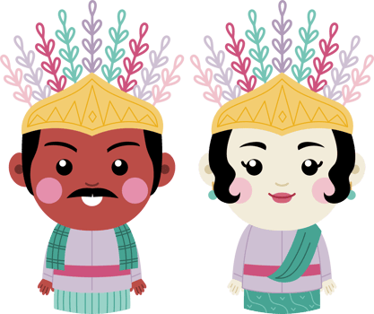 cute ondel ondel couple mascot png