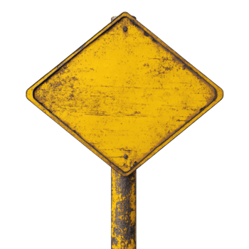 A weathered yellow diamond shaped road sign png