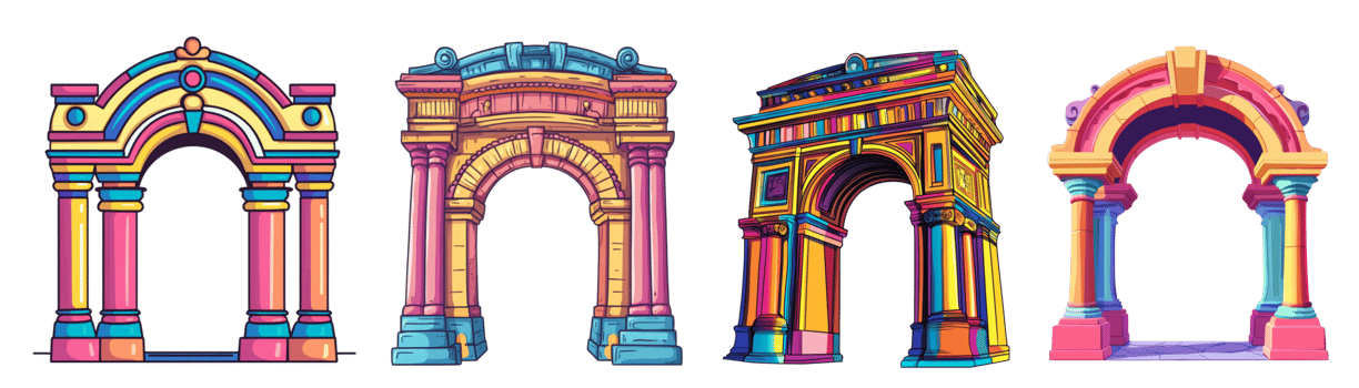 Colorful Archways Architectural Designs Collection png