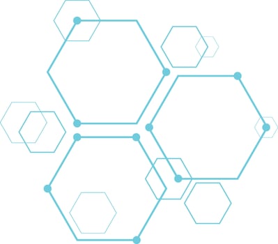 Hexagon technology corner pattern. Hexagon technology element design. Blue hexagon seamless pattern for technology and futuristic concept vector