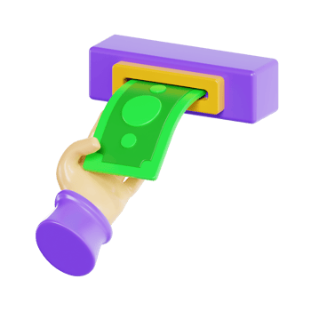 3D ATM Cash Withdrawal Icon, Banking and Finance png