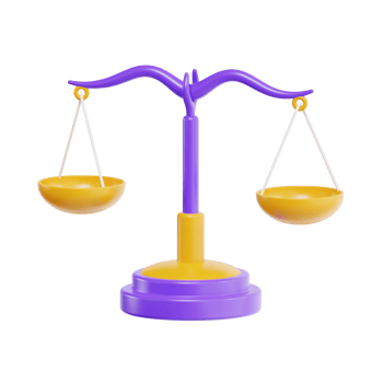 3D Legal Scales Icon, Court and Judiciary Symbol png