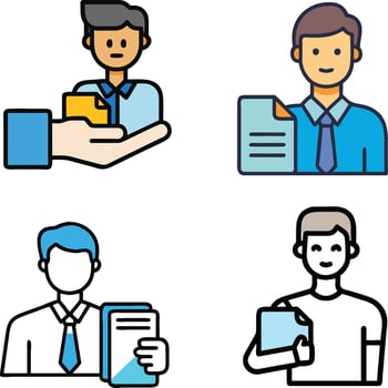 Professional Office Worker with Paperwork vector