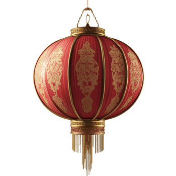 Elegant Red And Gold Chinese Lantern Hanging Decor png