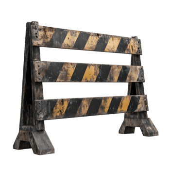 Black and yellow striped barricade featuring a top stripe png