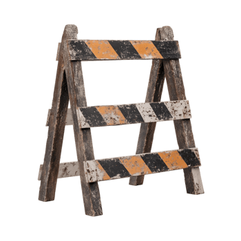 Wooden sign framed by a yellow and black striped border png