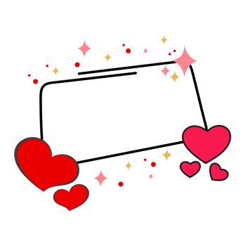 valentine frame design with heart elements png