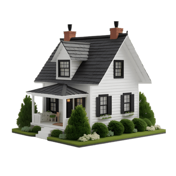 Timeless two-story white house design png