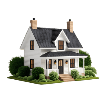 Exquisite two-story home in white png