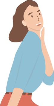 Excited People in Flat Design vector