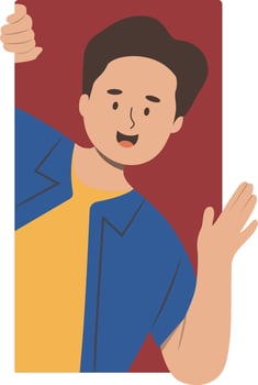 People Peeping Cartoon Character vector