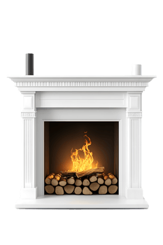Classic Fireplace with Burning Fire png