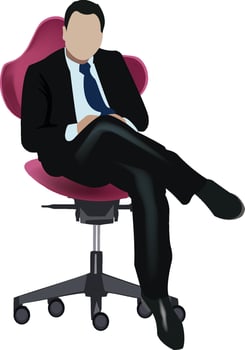 Businessman relaxing sitting on a chair vector