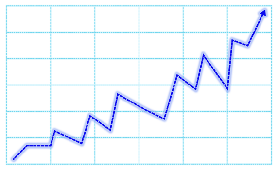 a graph line with an arrow pointing up png