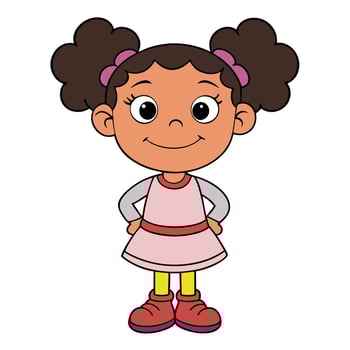 Hand drawn asian cartoon character illustration vector
