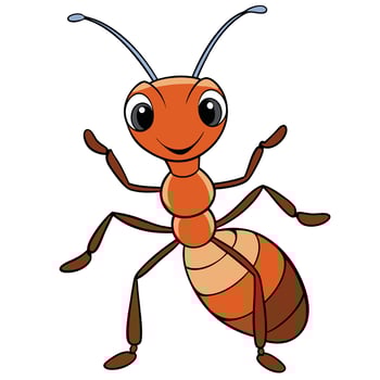 Cartoon ant posing vector