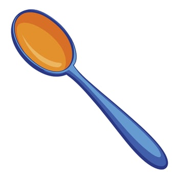 Sticker spoon kitchenware on white background vector