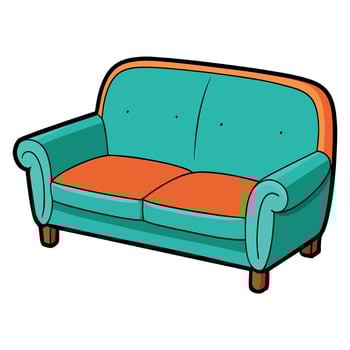 Sofa furniture for interior design on white background vector