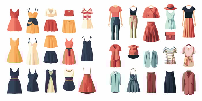 woman beautiful clothing trendy sale outfit choice vector