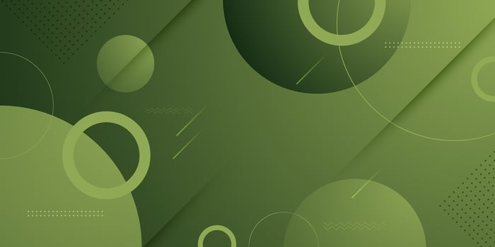 Abstract 3D circle background with colorful green shapes pattern design. vector