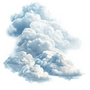 Fluffy isolated clouds against a bright transparent background creating a serene and tranquil atmosphere, transparent clouds isolated on transparent background png