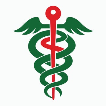 Premium red and green color medical icon design. vector